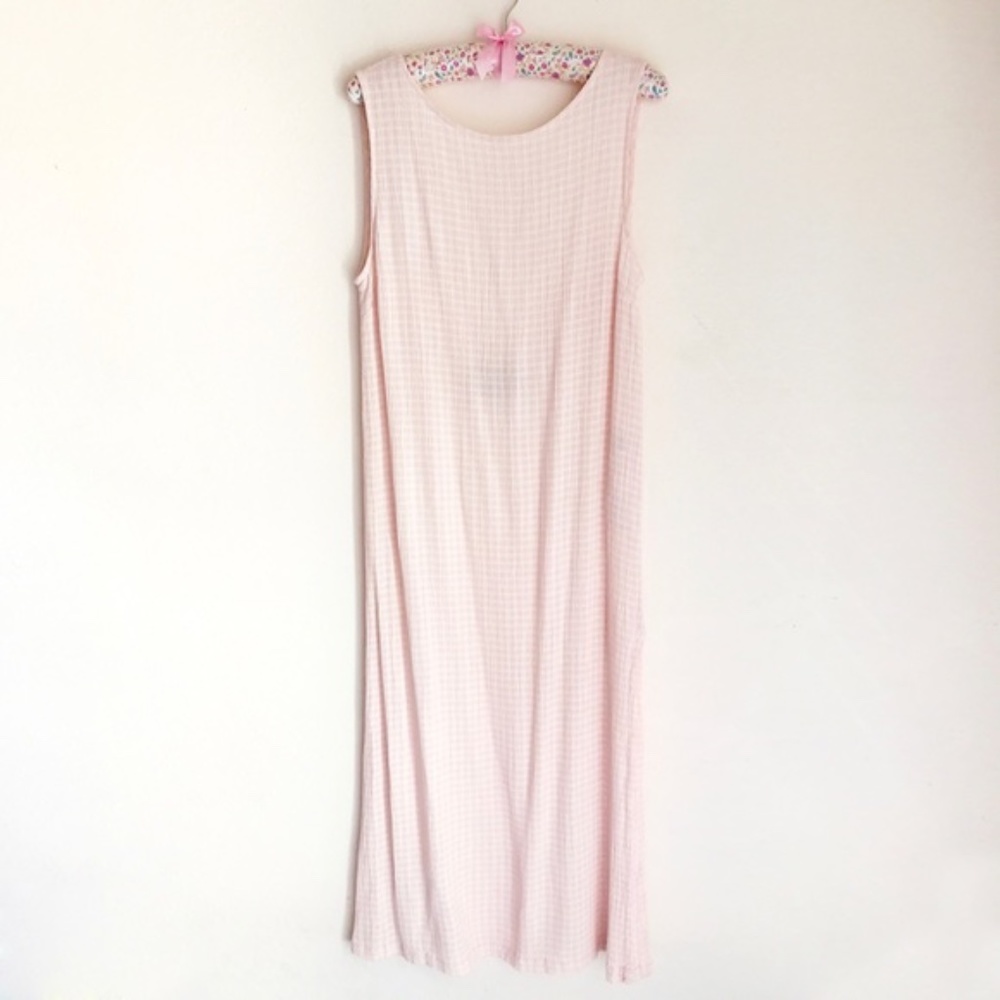 Reformation Laguna Pink Plaid Low Back Tunic Dress